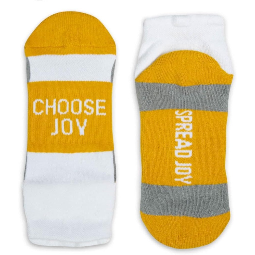 image:imageGone For a Run Motivational Ankle Running Socks Affirmation Runners GiftsChoose Joy Yellow