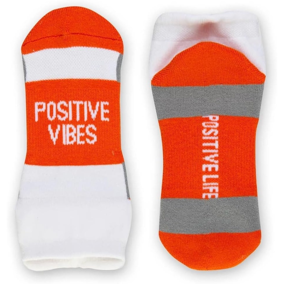 image:imageGone For a Run Motivational Ankle Running Socks Affirmation Runners GiftsPositive Vibes Orange