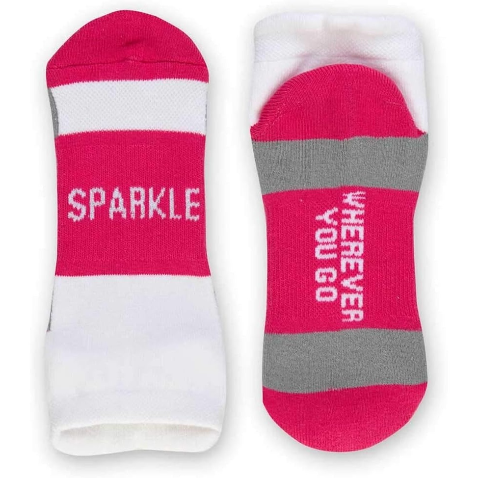image:imageGone For a Run Motivational Ankle Running Socks Affirmation Runners GiftsSparkle Fuschia