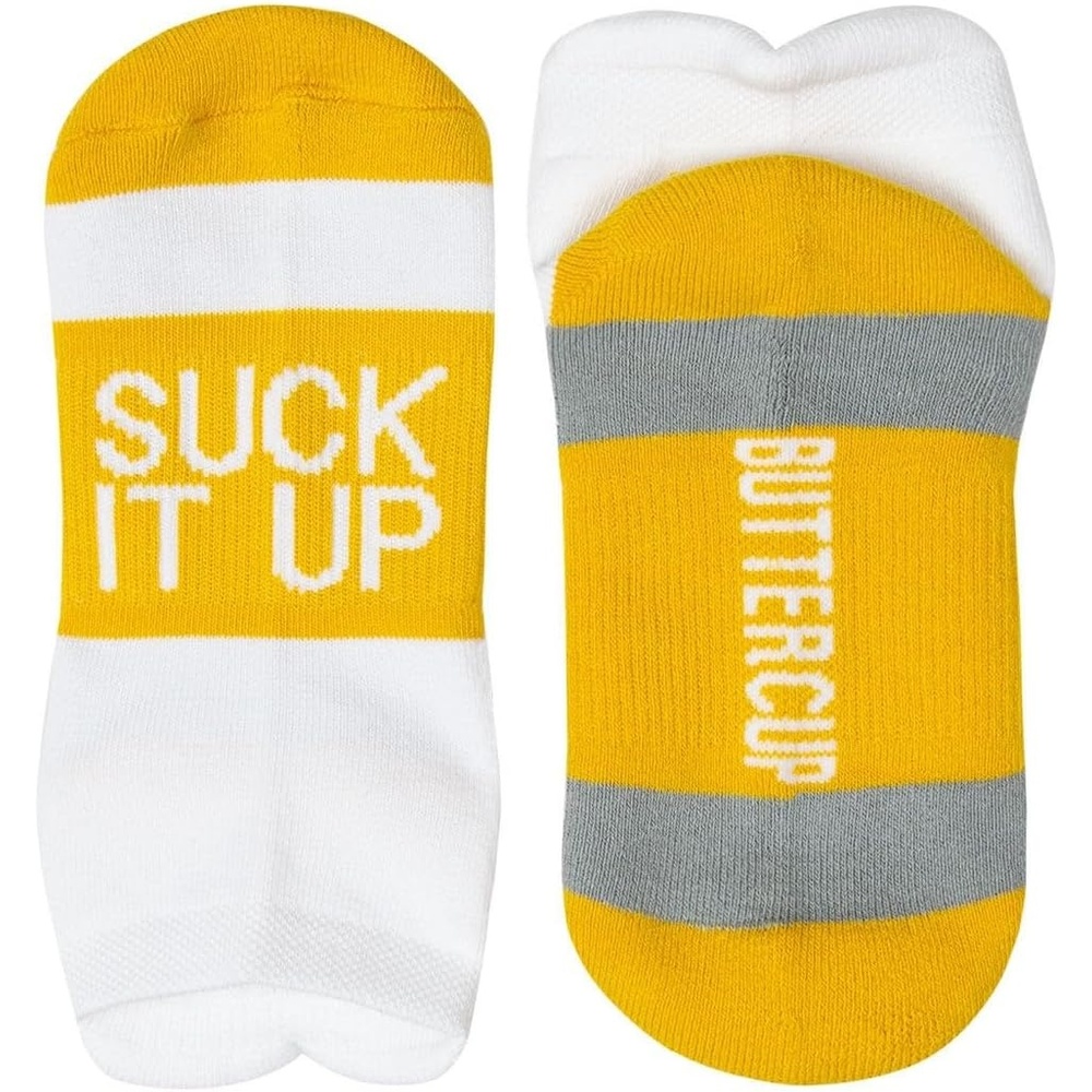 image:imageGone For a Run Motivational Ankle Running Socks Affirmation Runners GiftsSuck It Up Yellow