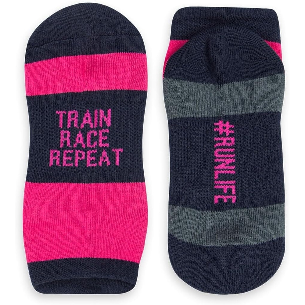 image:imageGone For a Run Motivational Ankle Running Socks Affirmation Runners GiftsTrain Race Repeat PinkNavy