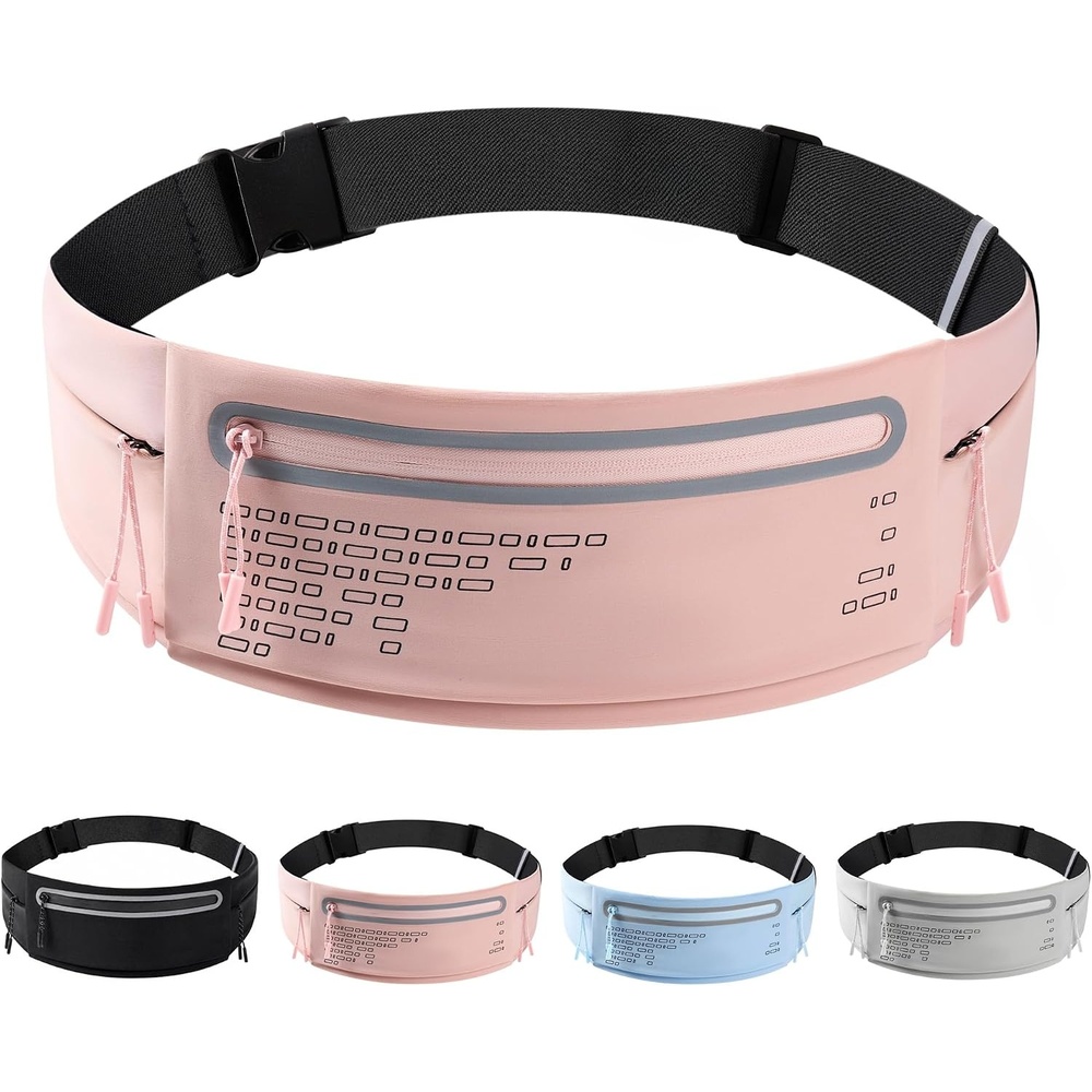 image:imageRunning Belt Fanny Pack Men Women Slim NoBounce Waterproof Phone HolderPink