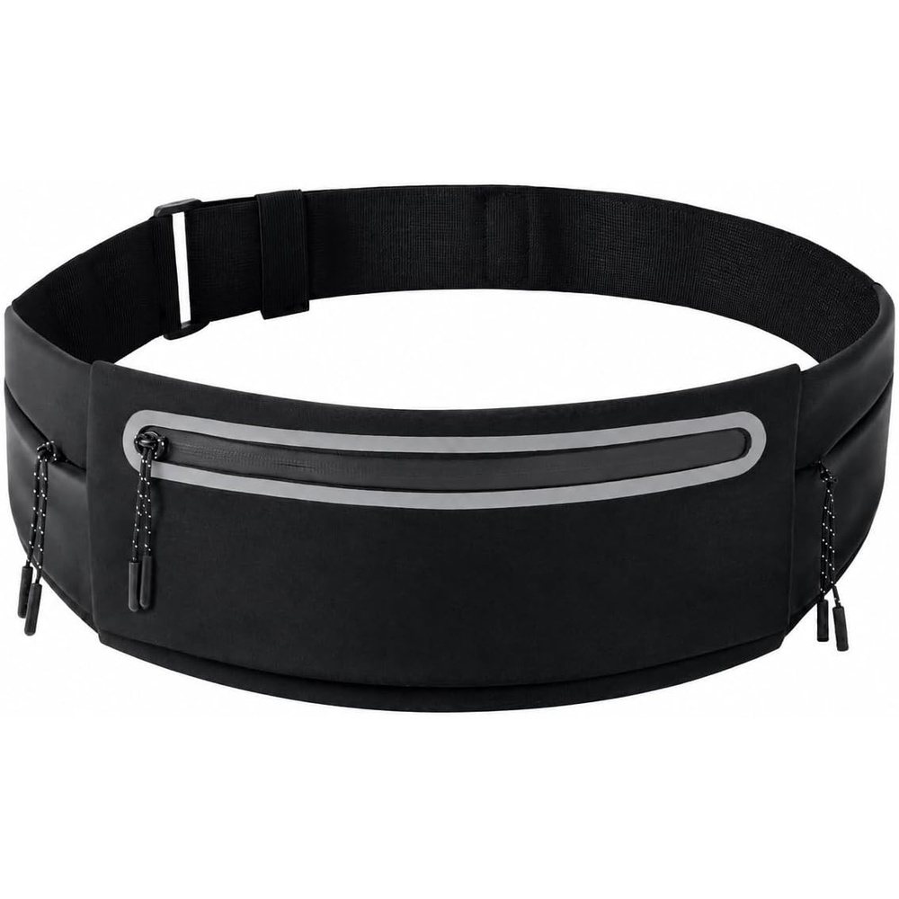 image:imageRunning Belt Fanny Pack Men Women Slim NoBounce Waterproof Phone HolderPure Black