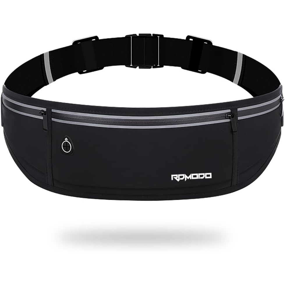 image:imageSlim Running Belt Water Resistant Fanny Pack for Women Men Black01Black