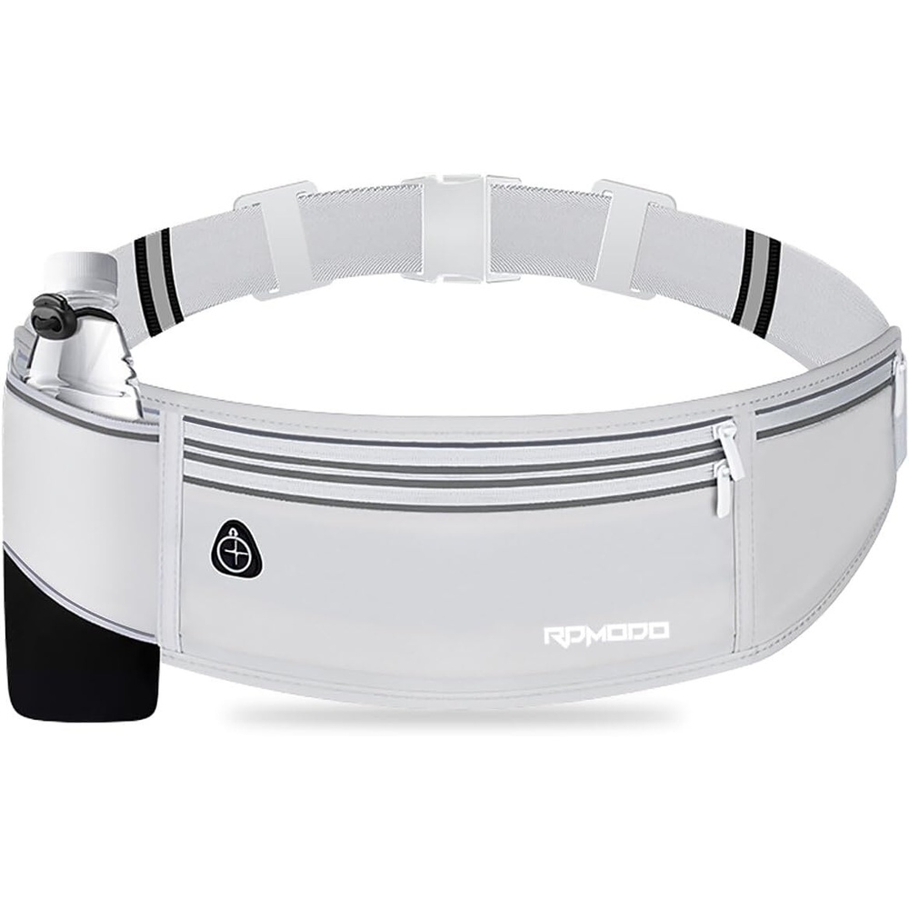 image:imageSlim Running Belt Water Resistant Fanny Pack for Women Men Black09Light Grey