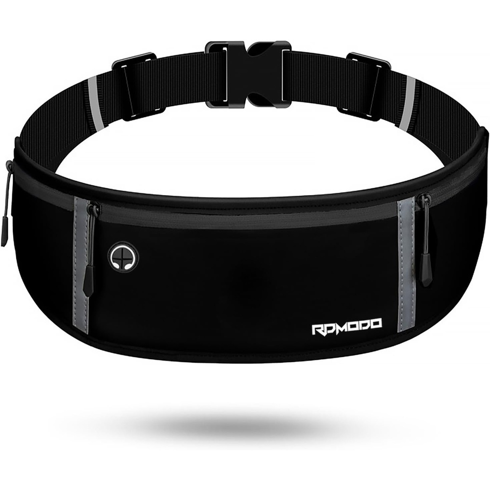 image:imageSlim Running Belt Water Resistant Fanny Pack for Women Men Black10 Pure Black