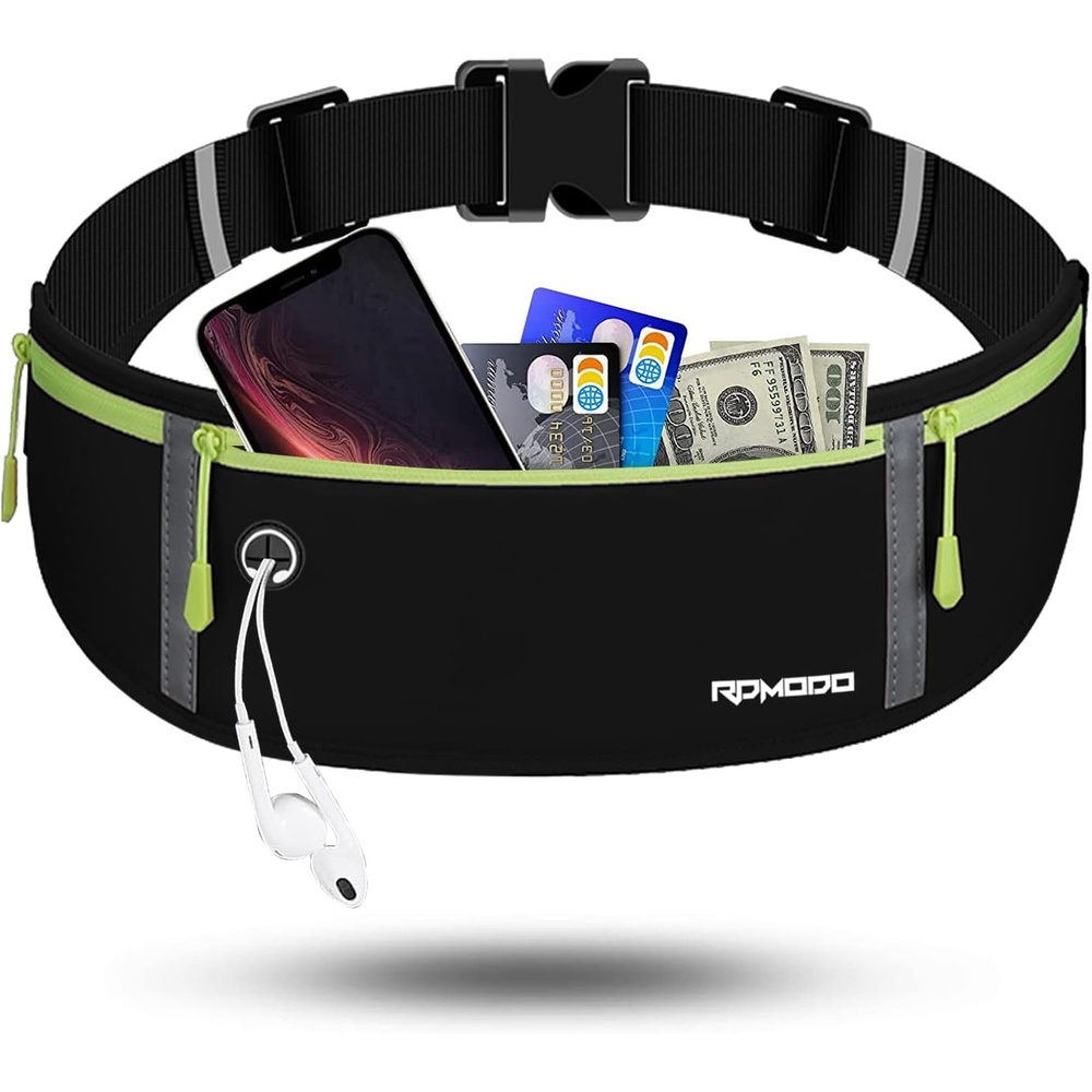 image:imageSlim Running Belt Water Resistant Fanny Pack for Women Men Black11BlackGreen