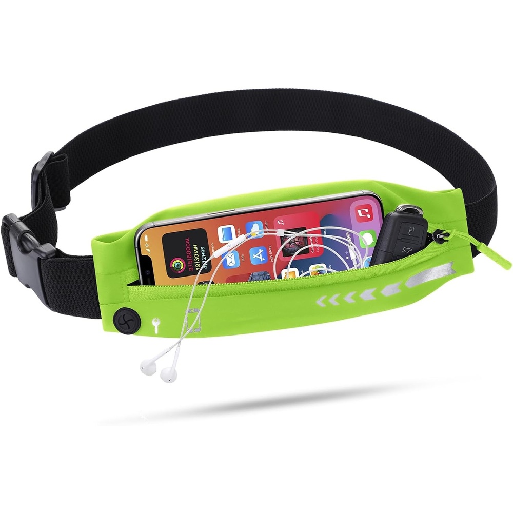 image:imageSlim Running Belt Women Men Bounce Free Fanny Pack Phone HolderNeo Green