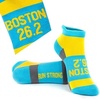 Gone For a Run Motivational Ankle Running Socks – Affirmation Runners Gifts(Boston 26.2 (Blue/Yellow))