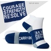 Gone For a Run Motivational Ankle Running Socks – Affirmation Runners Gifts(Courage Strength (Black))