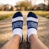 Gone For a Run Motivational Ankle Running Socks – Affirmation Runners Gifts(Courage Strength (Black))