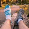 Gone For a Run Motivational Ankle Running Socks – Affirmation Runners Gifts(Live With Gratitude (Light Blue))