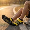 Gone For a Run Motivational Ankle Running Socks – Affirmation Runners Gifts(May the Run Be With You (Yellow/Black))