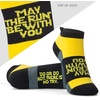 Gone For a Run Motivational Ankle Running Socks – Affirmation Runners Gifts(May the Run Be With You (Yellow/Black))