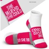 Gone For a Run Motivational Ankle Running Socks – Affirmation Runners Gifts(She Believed She Could (Fuchsia))