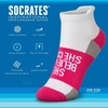 Gone For a Run Motivational Ankle Running Socks – Affirmation Runners Gifts(She Believed She Could (Fuchsia))