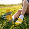 Gone For a Run Motivational Ankle Running Socks – Affirmation Runners Gifts(Smile (Yellow))