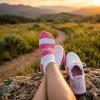 Gone For a Run Motivational Ankle Running Socks – Affirmation Runners Gifts(Sparkle (Fuschia))