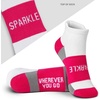 Gone For a Run Motivational Ankle Running Socks – Affirmation Runners Gifts(Sparkle (Fuschia))
