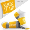 Gone For a Run Motivational Ankle Running Socks – Affirmation Runners Gifts(Suck It Up (Yellow))