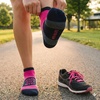 Gone For a Run Motivational Ankle Running Socks – Affirmation Runners Gifts(Train Race Repeat (Pink/Navy))