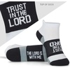 Gone For a Run Motivational Ankle Running Socks – Affirmation Runners Gifts(Trust in the Lord (Black))