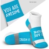 Gone For a Run Motivational Ankle Running Socks – Affirmation Runners Gifts(You Are Awesome (Teal))