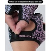 KUTOOK Weight Lifting Gloves for Women Gym Workout Gloves with Palm Protection & Extra Grip Breathable Exercise Gloves for Men Fitness(Pink & Purple Leopard 02)