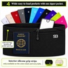Running Belt, Money Belt, 4-Pocket Phone Holder with Zipper(Updated Black)