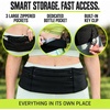 Running Belt & Money Belt, 3 Zipper Pockets + Bottle Holder(Large)