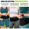 Running Belt & Money Belt, 3 Zipper Pockets + Bottle Holder(Medium)