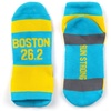 Gone For a Run Motivational Ankle Running Socks – Affirmation Runners Gifts(Boston 26.2 (Blue/Yellow))