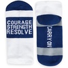 Gone For a Run Motivational Ankle Running Socks – Affirmation Runners Gifts(Courage Strength (Black))