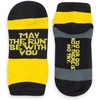 Gone For a Run Motivational Ankle Running Socks – Affirmation Runners Gifts(May the Run Be With You (Yellow/Black))