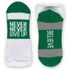 Gone For a Run Motivational Ankle Running Socks – Affirmation Runners Gifts(Never Never Give Up (Green))