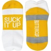 Gone For a Run Motivational Ankle Running Socks – Affirmation Runners Gifts(Suck It Up (Yellow))