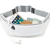 Slim Running Belt Fanny Pack, Phone Holder Waist Pack Money Belt – Black(White)
