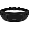 WATERFLY Running Belt Fanny Pack: RFID Anti-Theft for Travel(Black)