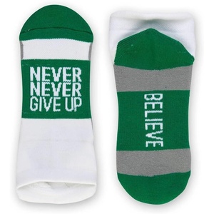 Gone For a Run Motivational Ankle Running Socks – Affirmation Runners Gifts(Never Never Give Up (Green))