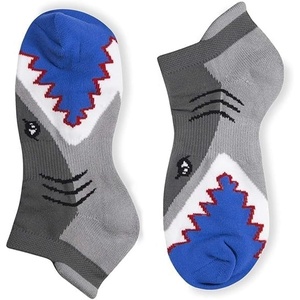 Gone For a Run Motivational Ankle Running Socks – Affirmation Runners Gifts(Shark Attack (Gray))