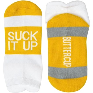 Gone For a Run Motivational Ankle Running Socks – Affirmation Runners Gifts(Suck It Up (Yellow))