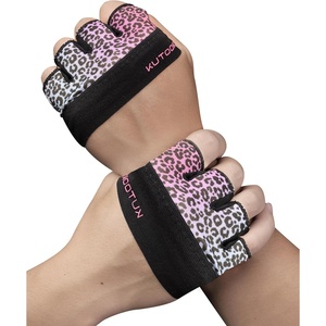 KUTOOK Weight Lifting Gloves for Women Gym Workout Gloves with Palm Protection & Extra Grip Breathable Exercise Gloves for Men Fitness(Pink & Purple Leopard)