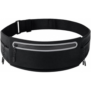 Running Belt Fanny Pack Men Women, Slim No-Bounce Waterproof Phone Holder(Pure Black)