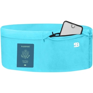 Running Belt, Money Belt, 4-Pocket Phone Holder with Zipper(Original Aqua)