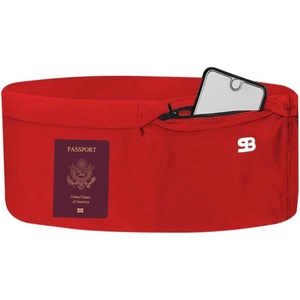 Running Belt, Money Belt, 4-Pocket Phone Holder with Zipper(Original Red)