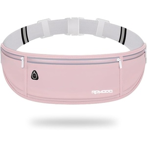 Slim Running Belt, Water Resistant Fanny Pack for Women Men, Black(02-Pink)
