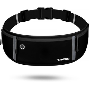 Slim Running Belt, Water Resistant Fanny Pack for Women Men, Black(10 – Pure Black)