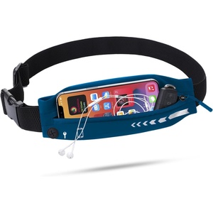Slim Running Belt Women Men, Bounce Free Fanny Pack Phone Holder(Navy Blue)