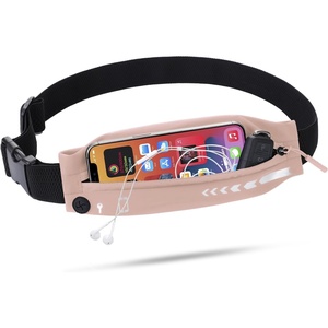 Slim Running Belt Women Men, Bounce Free Fanny Pack Phone Holder(Pink)
