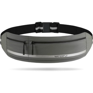 WATERFLY Running Belt Fanny Pack No-Bounce Large Phone Holder for Men Women(Grey)